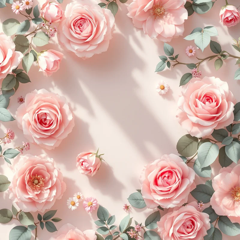 Gentle rose floral background