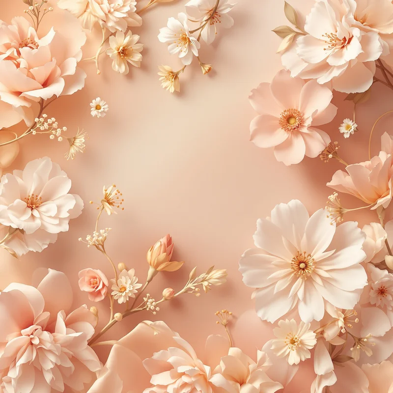 Golden pastel floral background
