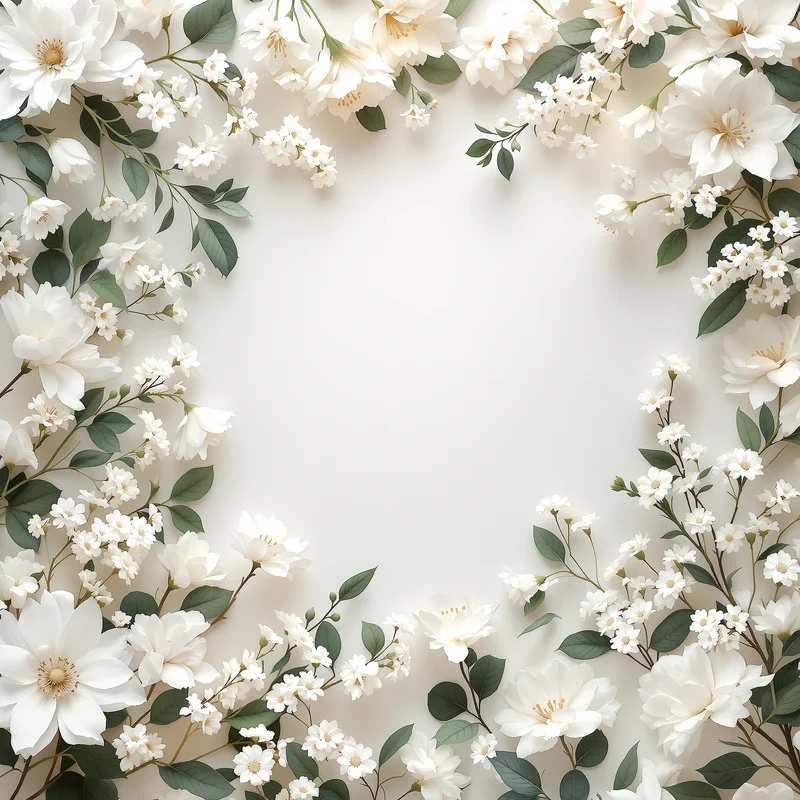 Luxe white floral background