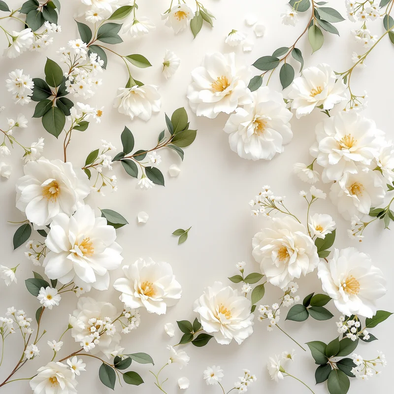Luxury white floral background
