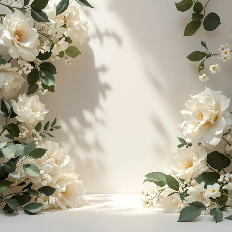 Luxury white floral background