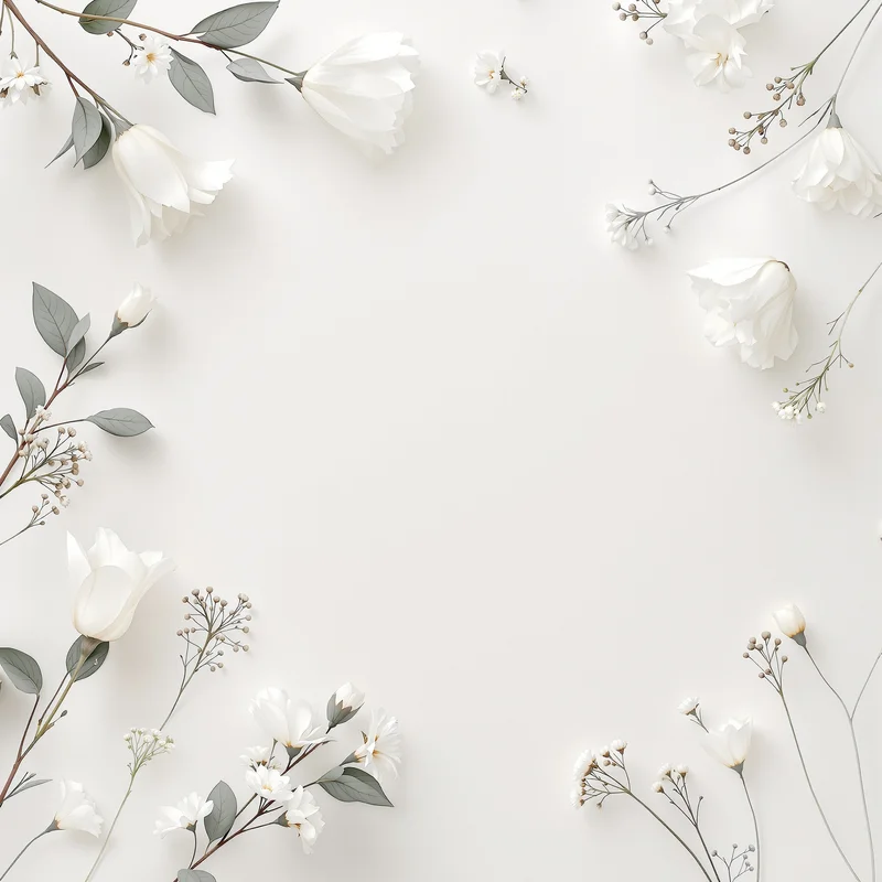 Premium white floral background