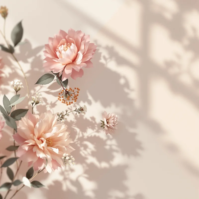 Studio minimal floral background