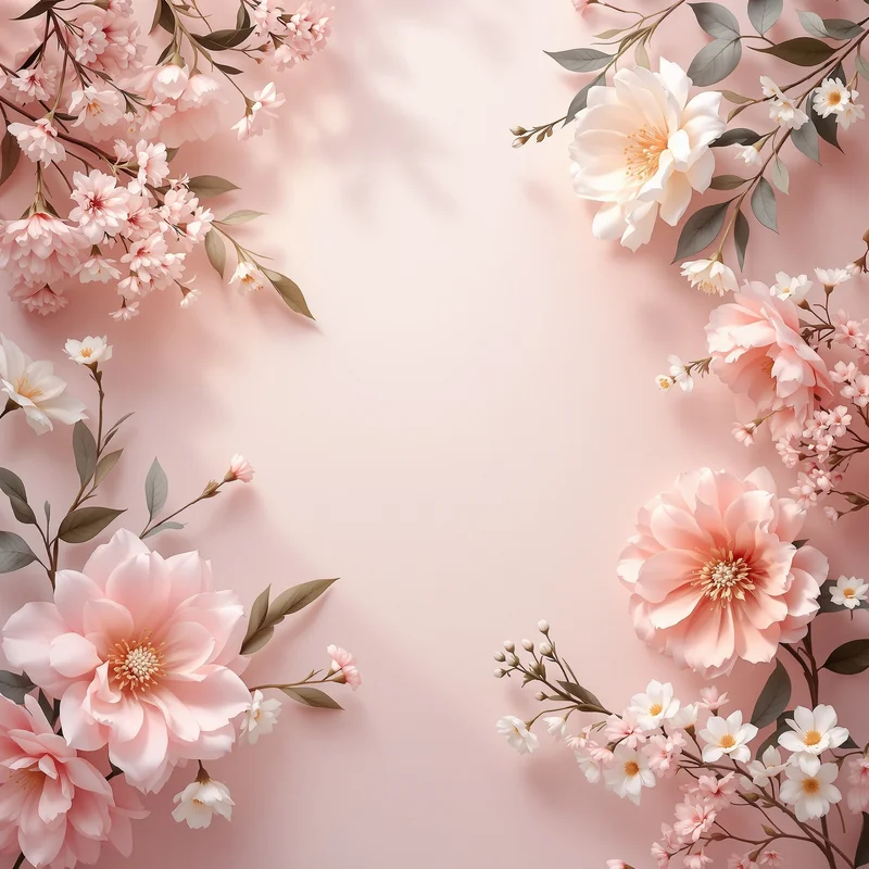 Studio minimal floral background