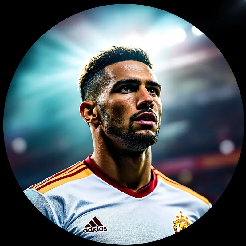 Football avatar profile image with focused expression and clear recognition