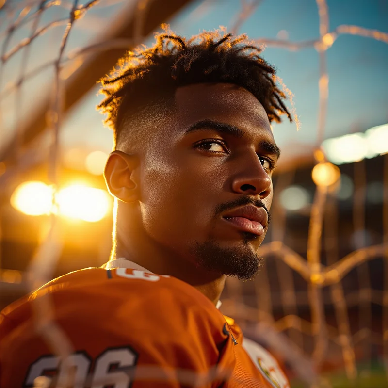 Football avatar profile image with focused expression and clear recognition