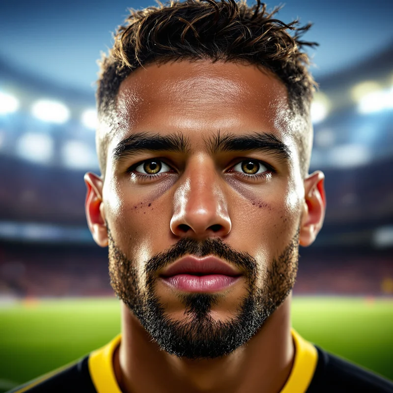 Football avatar profile image with focused expression and clear recognition