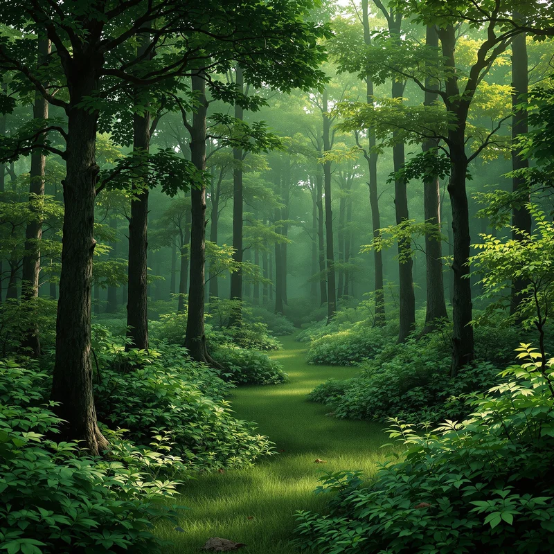 Deep green forest background