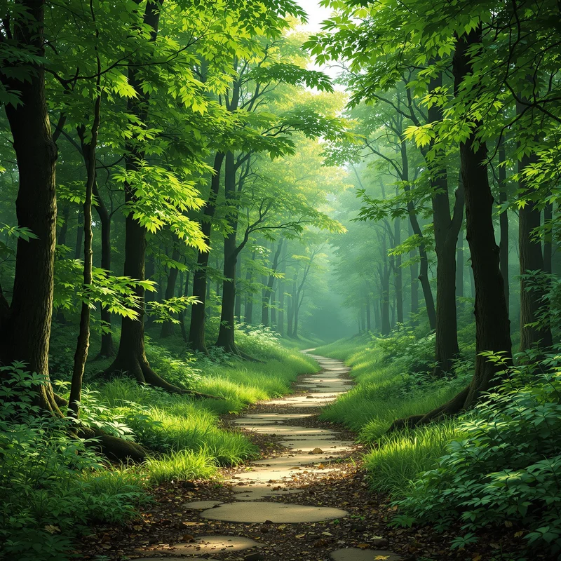Deep green forest background
