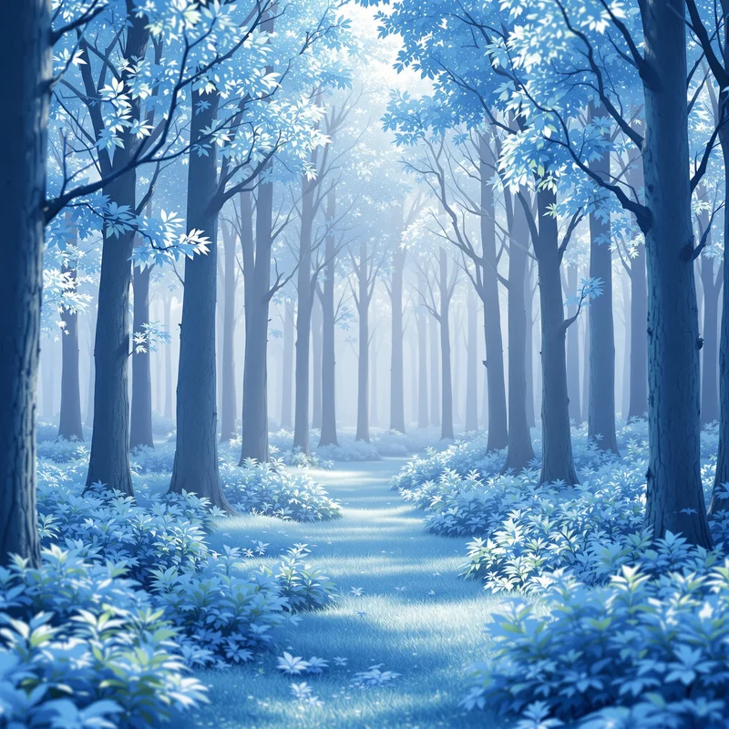 Dreamy blue forest background
