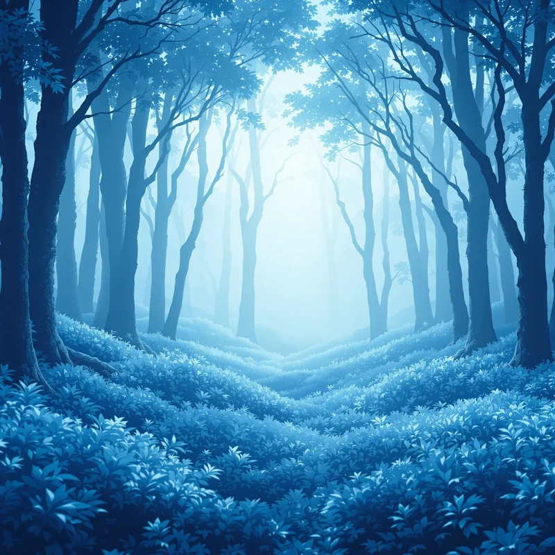 Dreamy blue forest background