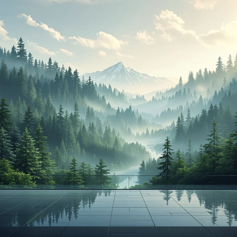Eternal distant forest background