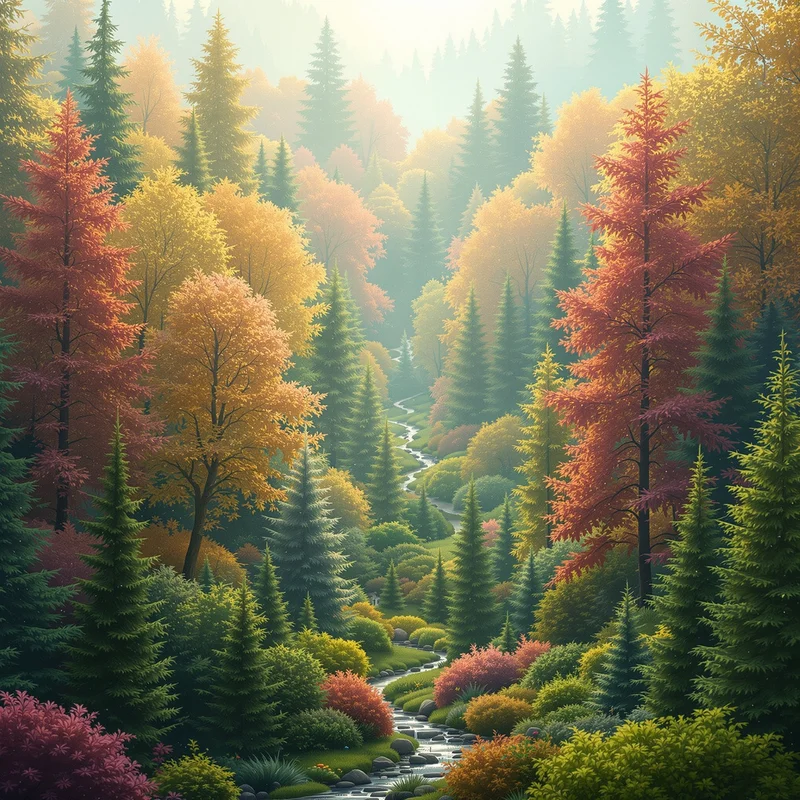 Fresh distant forest background