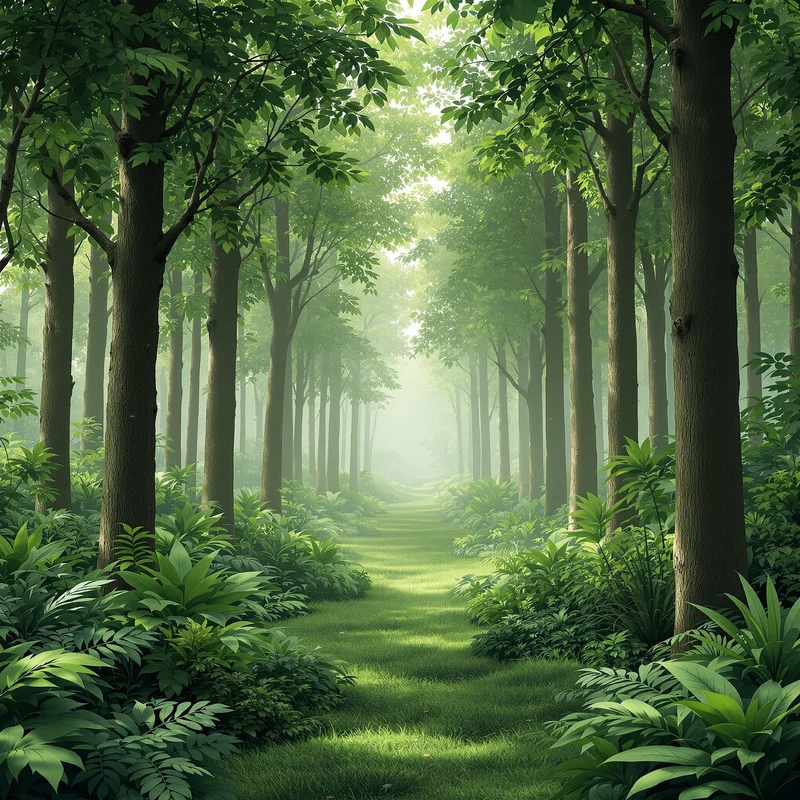 Luxe green forest background