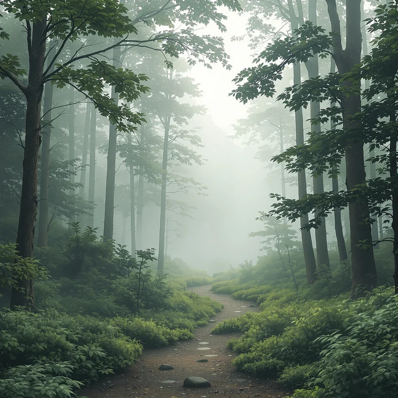 Luxury misty forest background