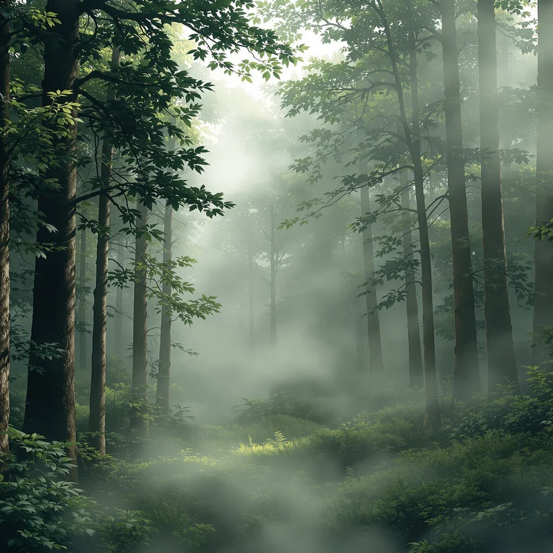 Luxury misty forest background
