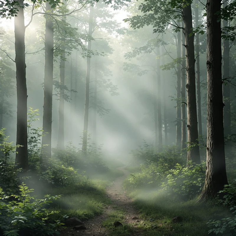 Luxury misty forest background