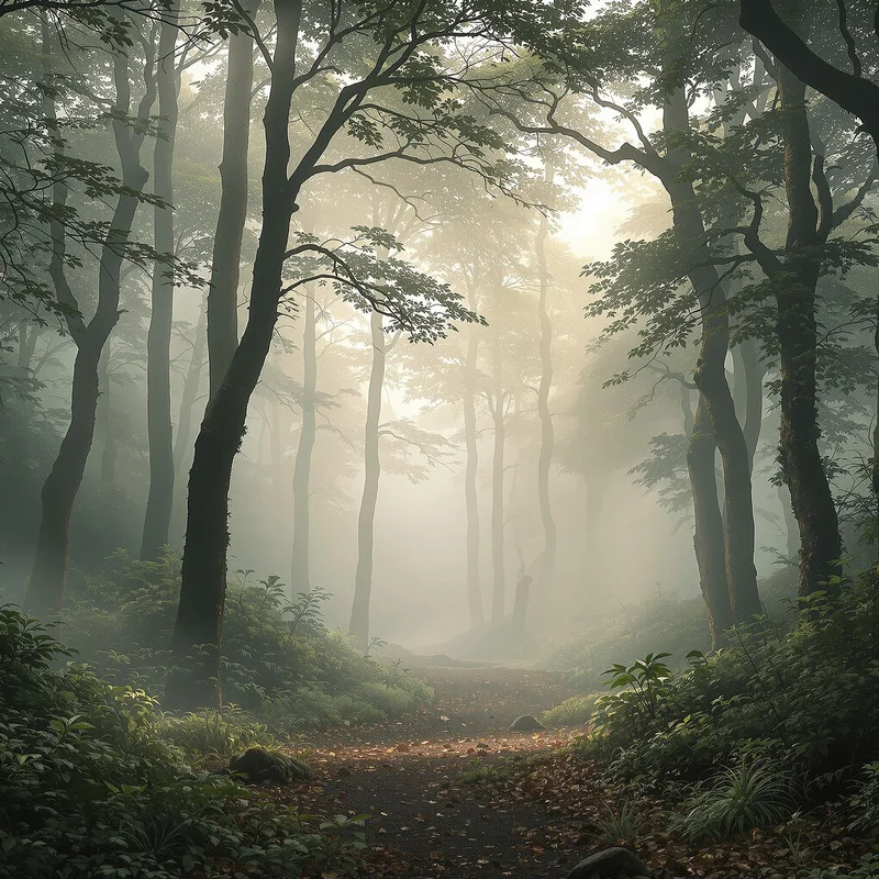 Luxury misty forest background