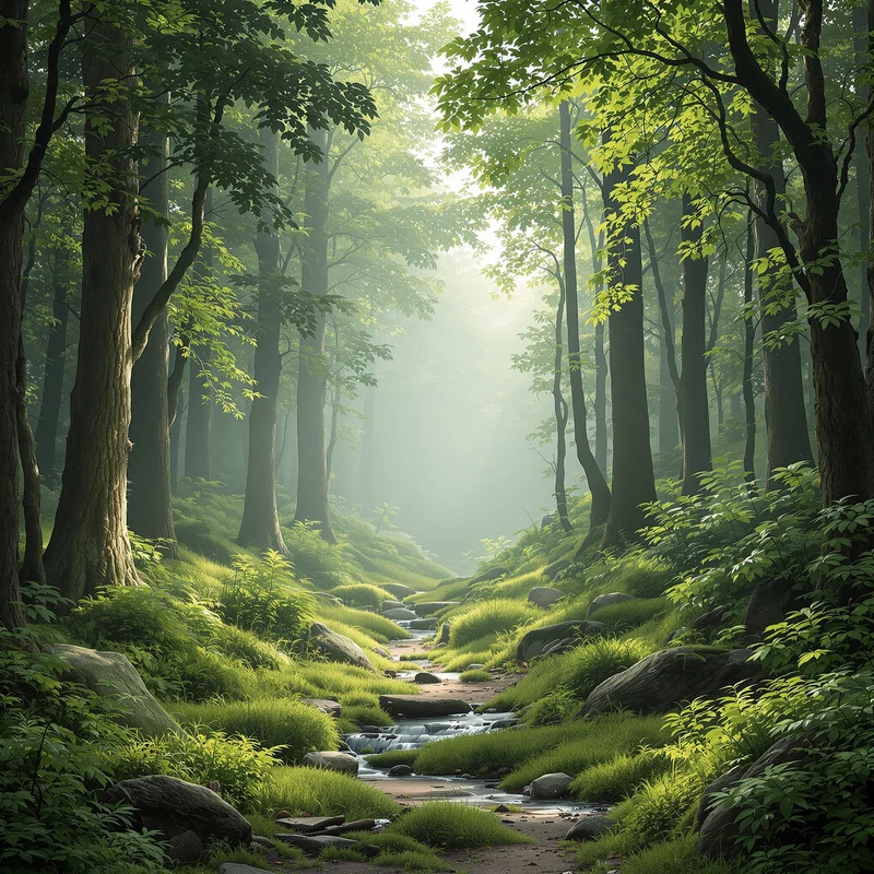 Mystic layered forest background