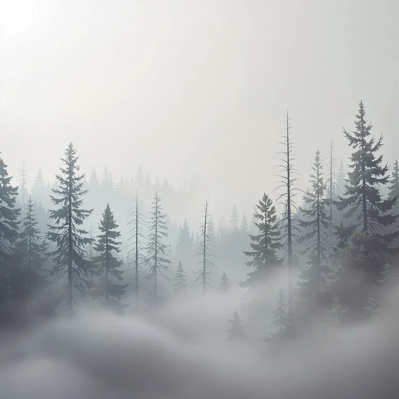 Mystic misty forest background