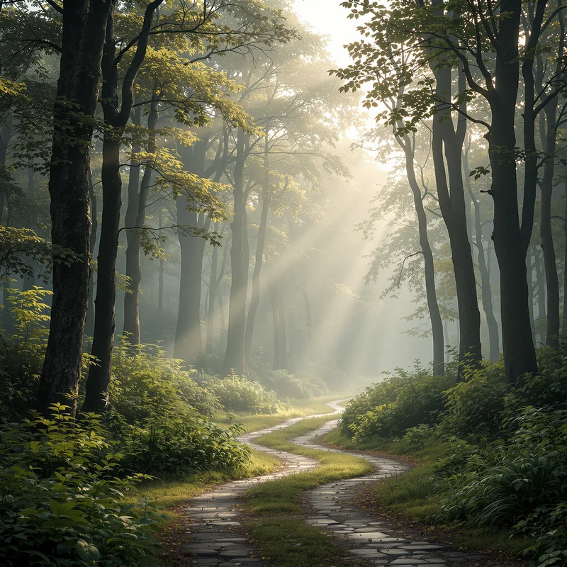 Royal misty forest background