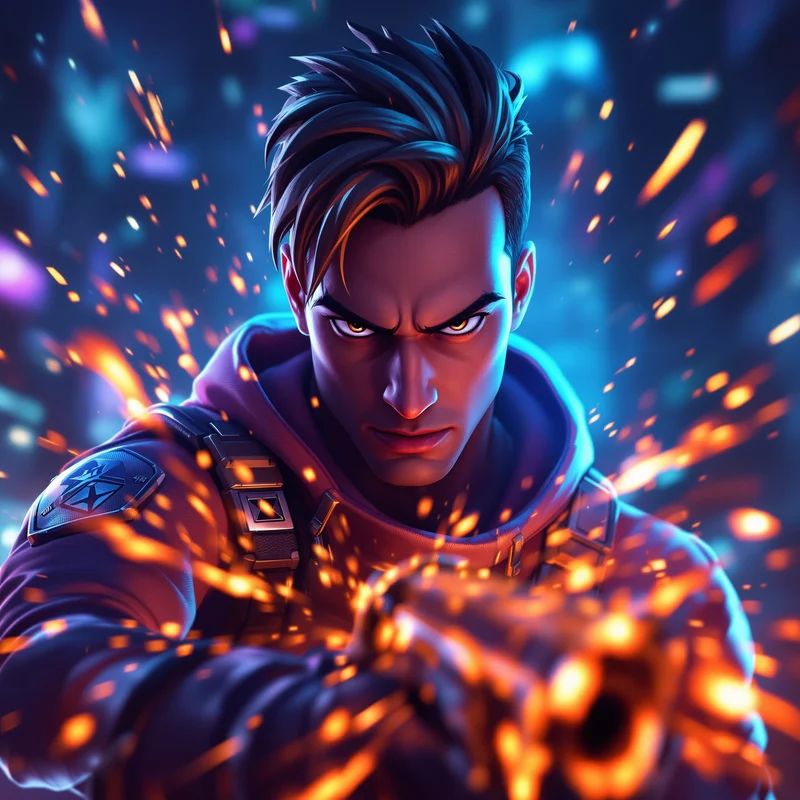 Fortnite avatar profile image with action focus and clear subject