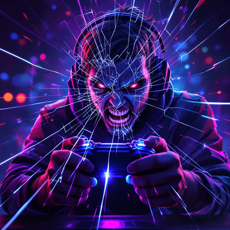 Fortnite PFP with controller rage and RGB gaming atmosphere