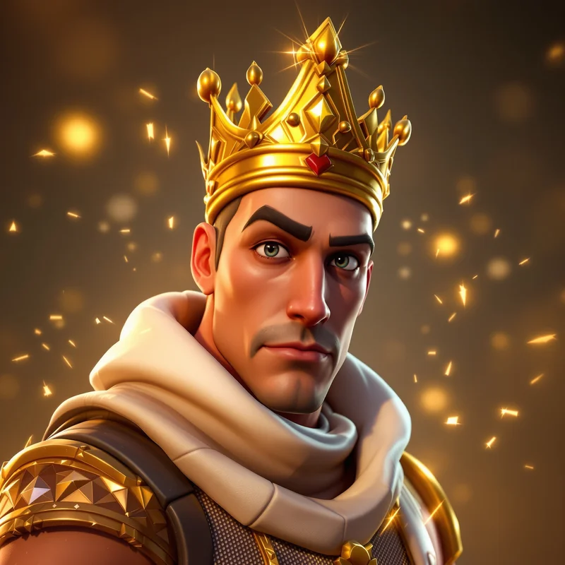 Fortnite PFP with golden crown victory aura