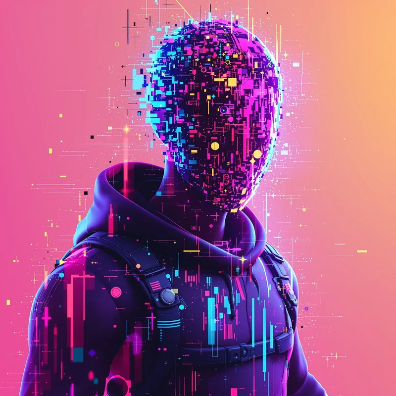 Fortnite PFP with glitch battle effects and neon corruption