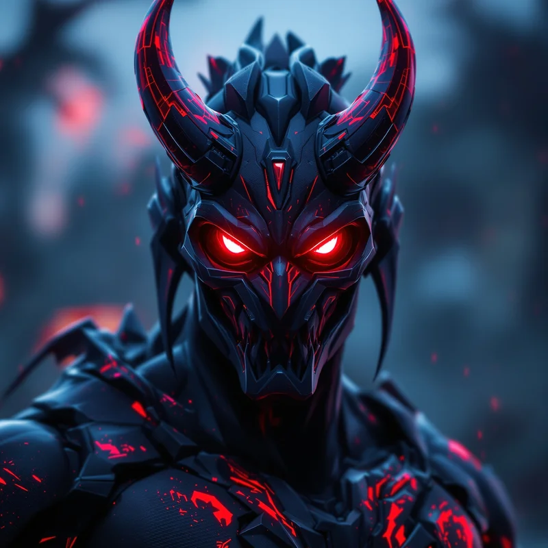 Fortnite PFP with ranked demon aura and red eyes