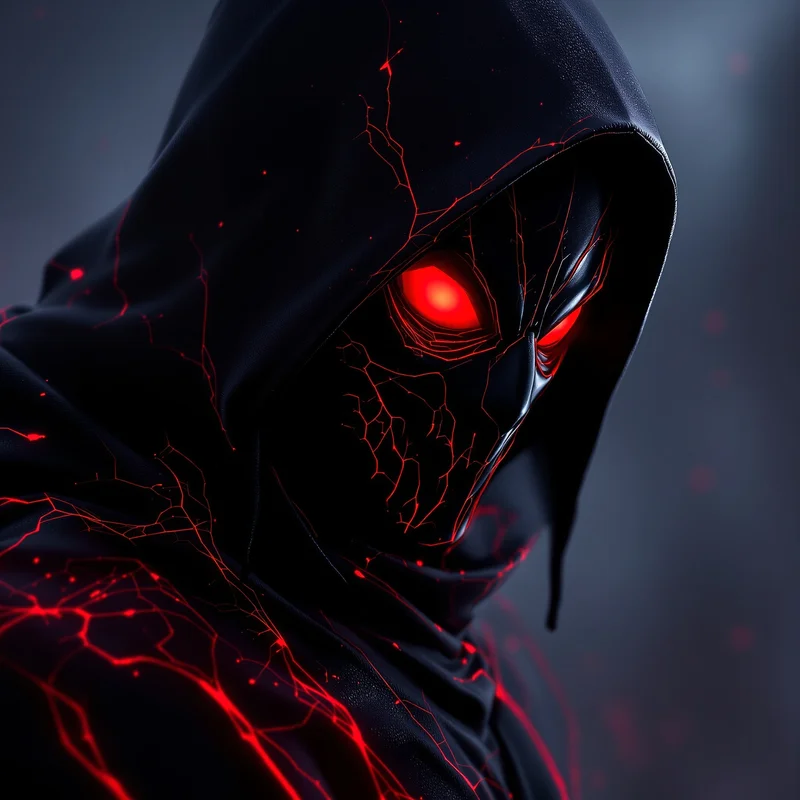 Dark Fortnite PFP with shadow skin aura and red glow