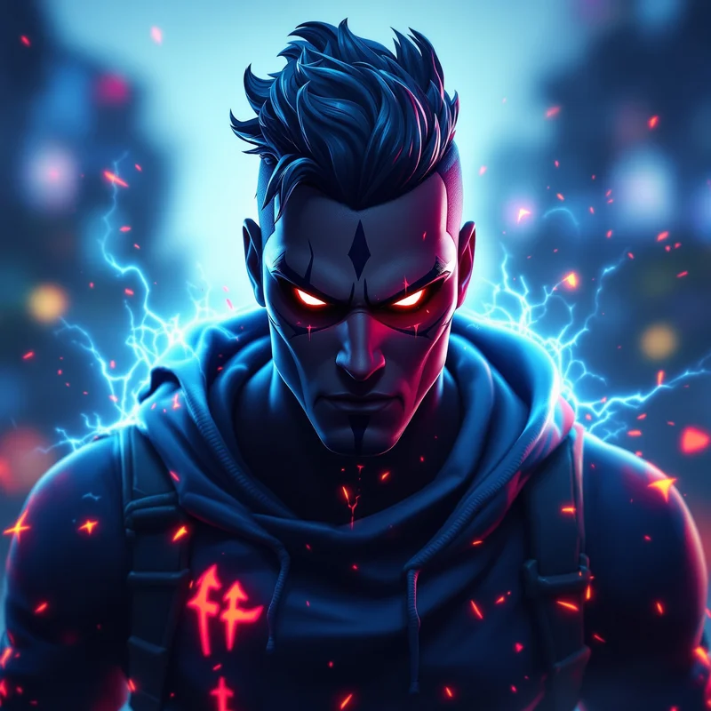Fortnite PFP with dark sweat aura and intense gamer energy