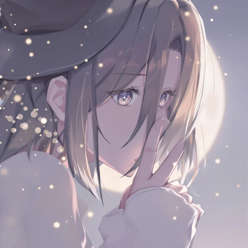 magic themed Frieren PFP with gentle anime expression for clean portrait display