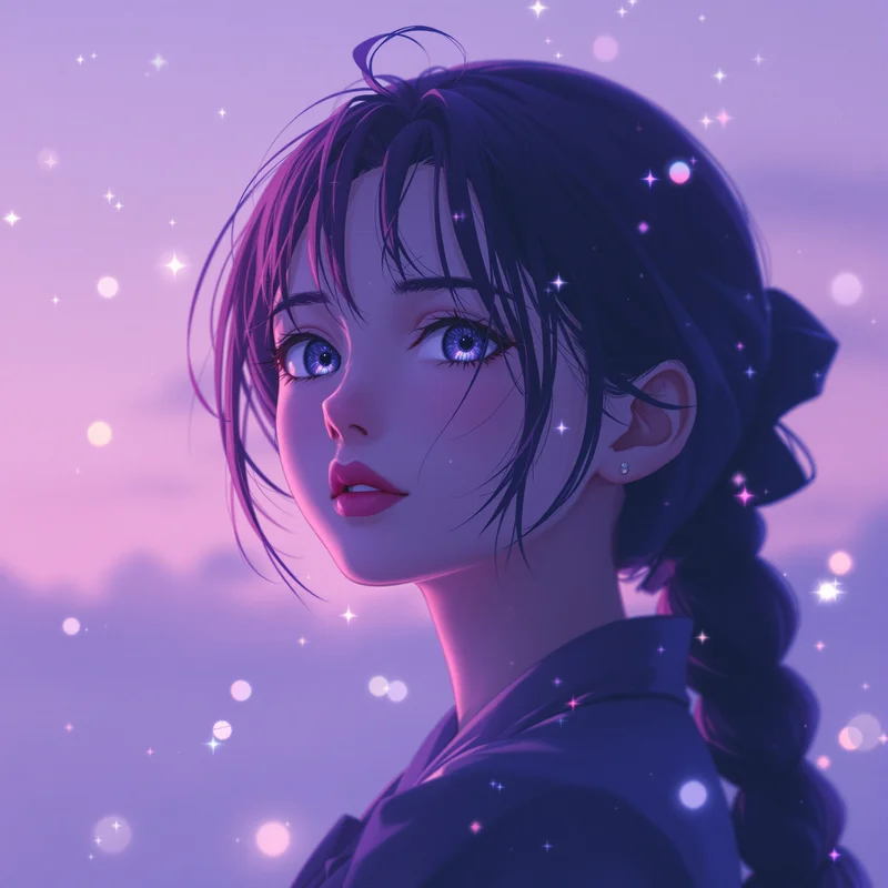 magic themed Frieren PFP with balanced portrait framing for fantasy icon design