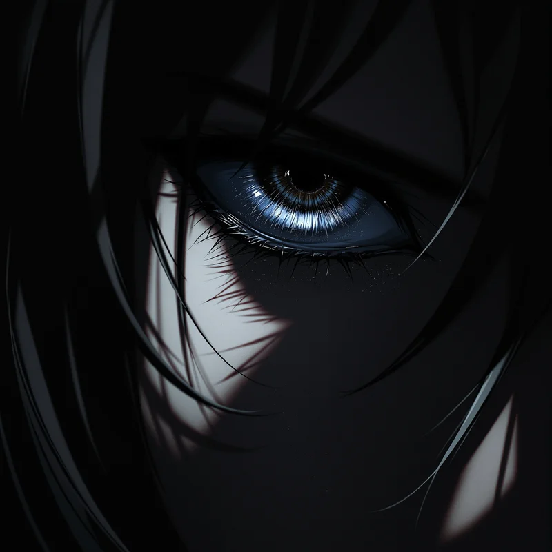 Frieren anime pfp, cold intensity, high contrast split, clean avatar framing