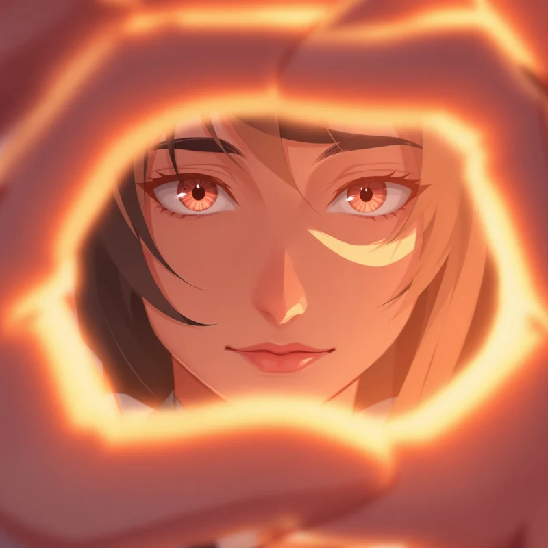 Frieren anime pfp, distant focus, deep blacks with clean highlights, clean avatar framing