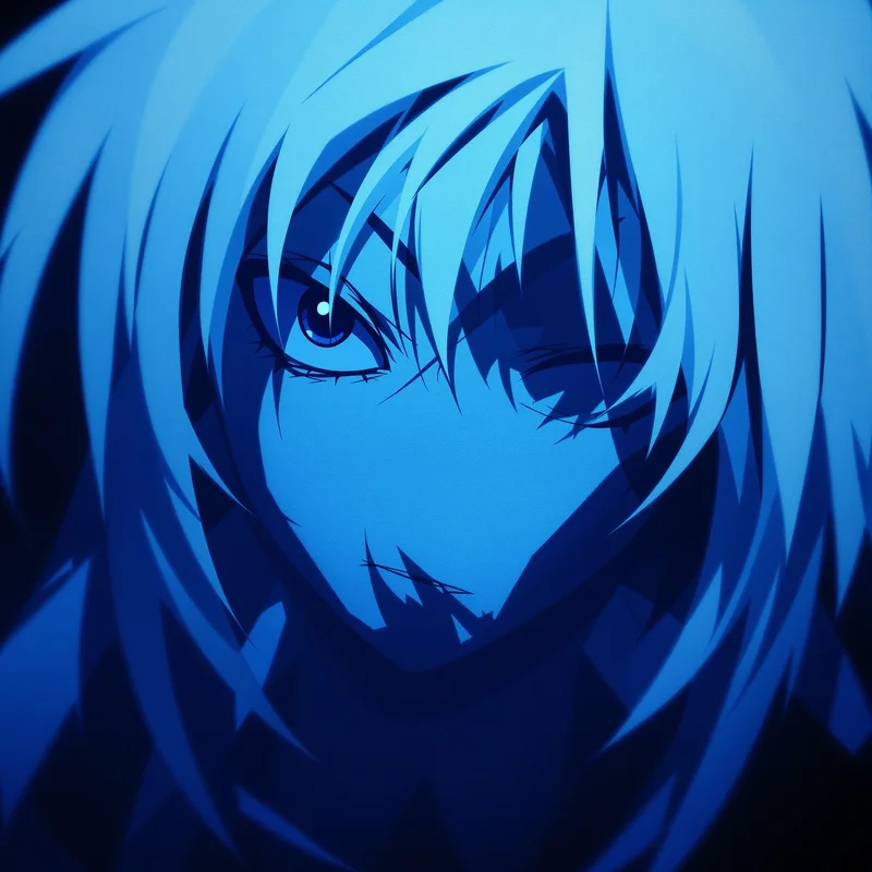 Frieren anime pfp, icon strength, flat color field, clean avatar framing
