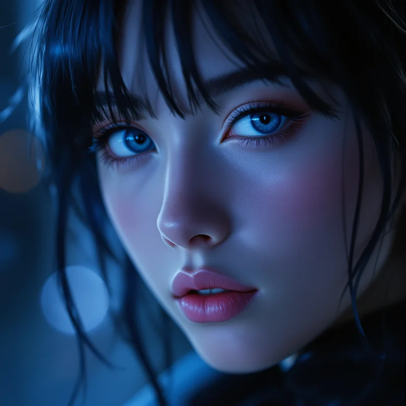 Frieren anime pfp, quiet control, hard rim light, clean avatar framing