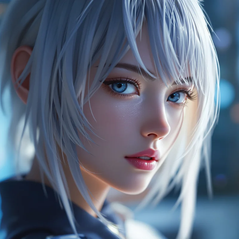 Frieren anime pfp, quiet dominance, narrow highlights, clean avatar framing