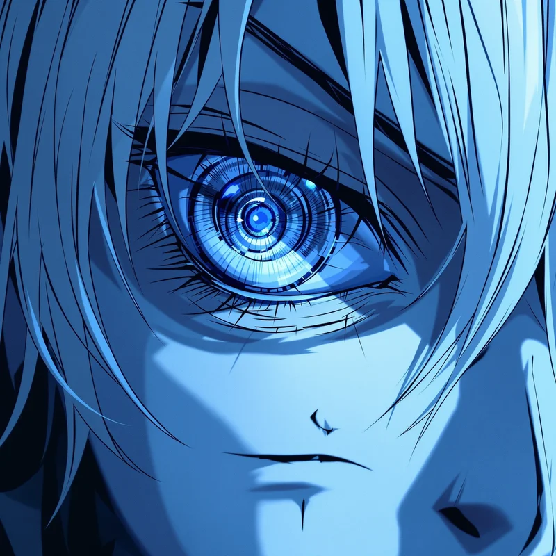 Frieren anime pfp, silent threat, black void, clean avatar framing