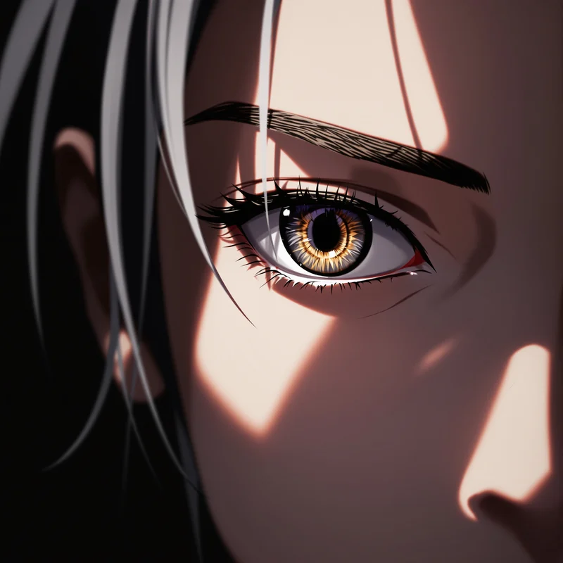Frieren anime pfp, timeless stillness, mist glow, clean avatar framing