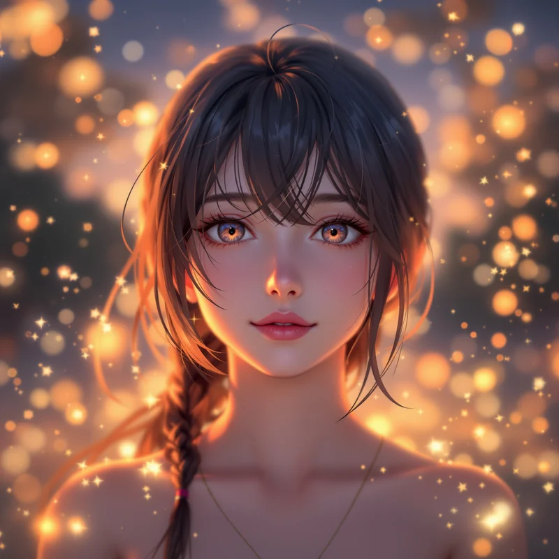 clean Frieren profile portrait with soft magical lighting for anime account visuals