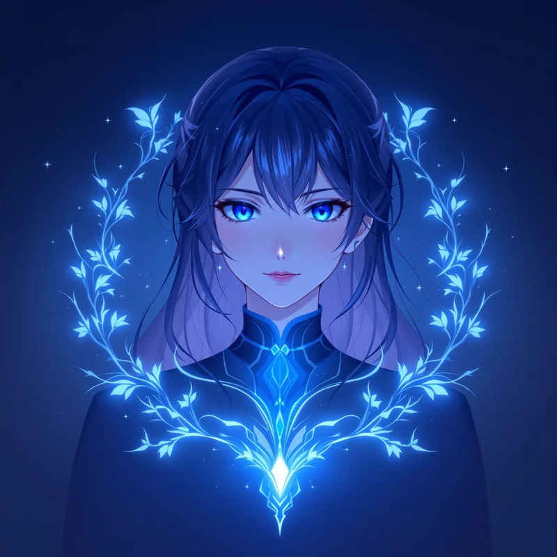 elegant Frieren avatar portrait with glowing magical aura for clean portrait display