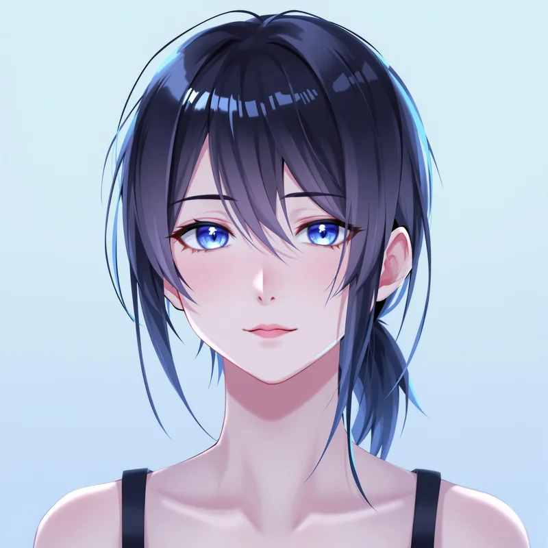 Frieren anime profile picture with soft blue lighting for fantasy icon design