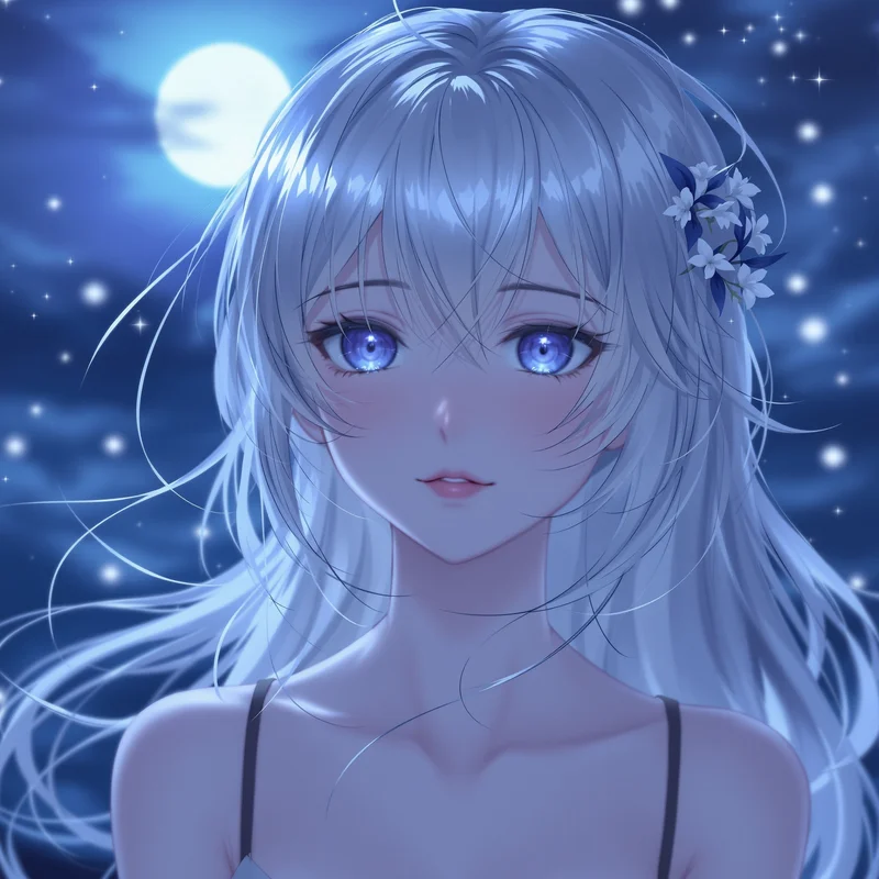 anime Frieren PFP avatar portrait with gentle anime expression for fantasy icon design