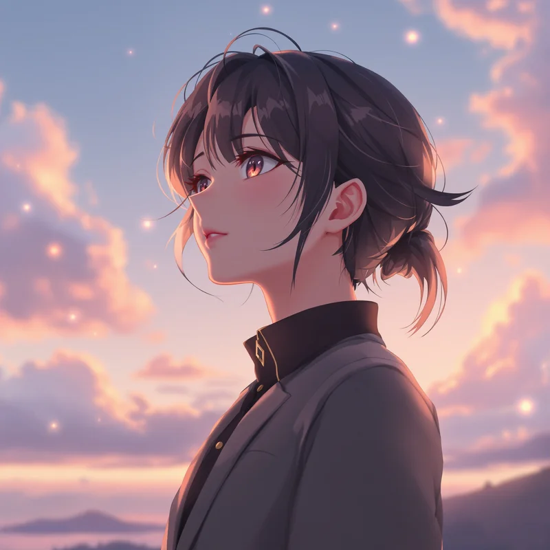 magic themed Frieren PFP with clean square composition for anime account visuals