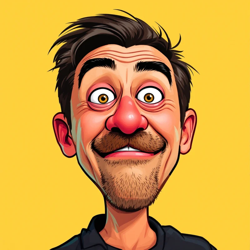 funny PFP portrait with exaggerated face for social media avatar