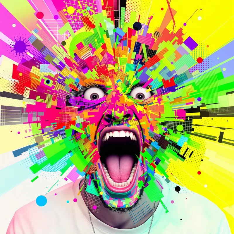 funny profile picture with exaggerated face for avatar display