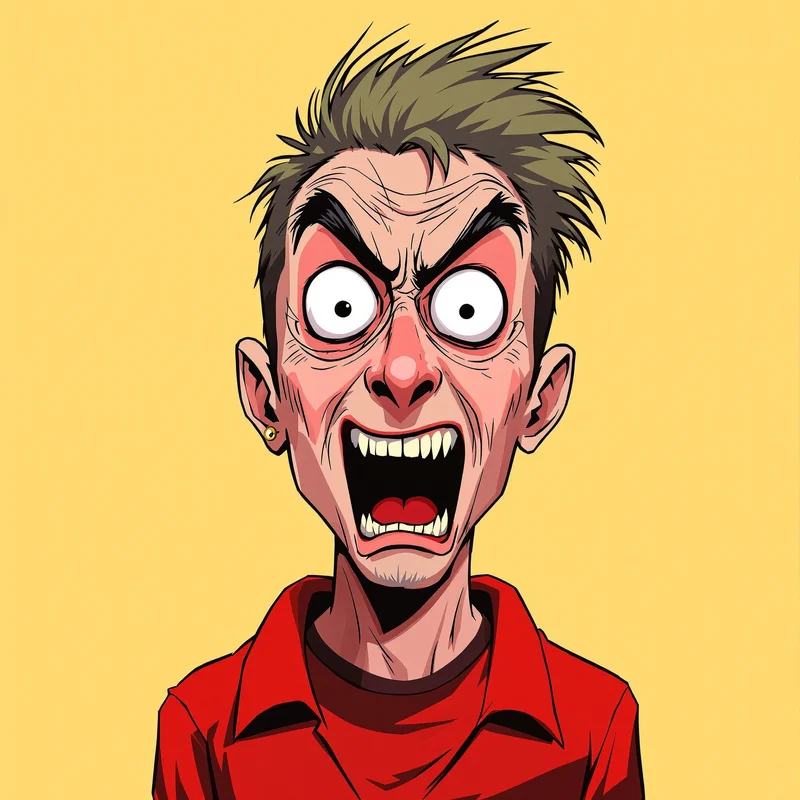 goofy avatar with exaggerated face for profile picture use