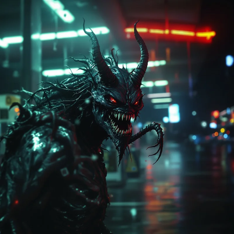 Funny PFP with gas station demon atmosphere